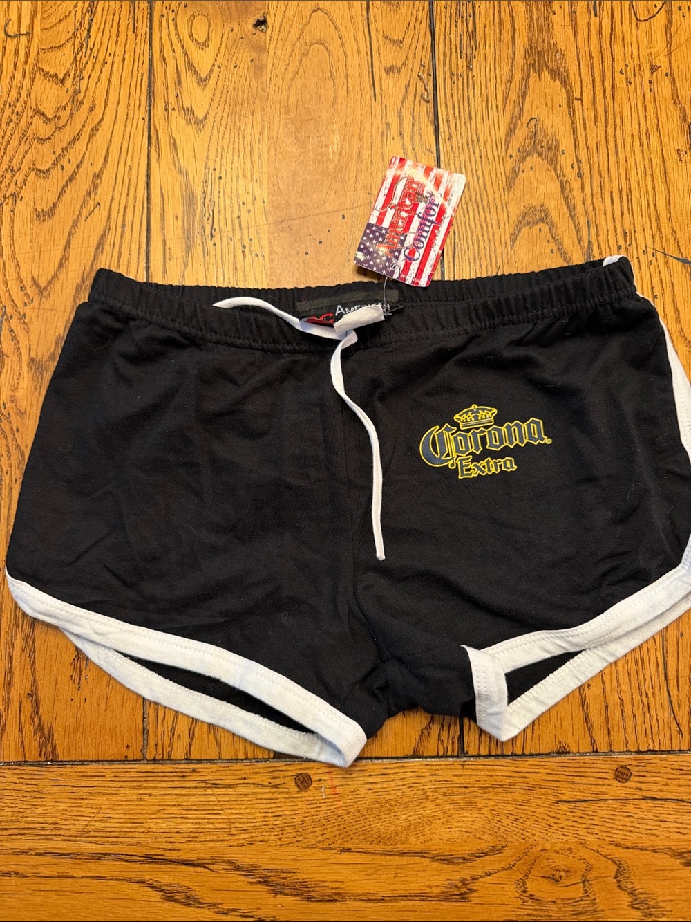 Corona Black Athletic Shorts with White Trim Sz M